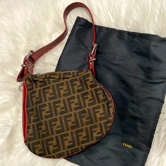 Fendi Handbags - FENDI Zucca Canvas Oyster Hobo Bag